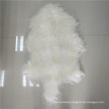 Custom Size White Real Genuine Mongolian Lamb Fur Rug